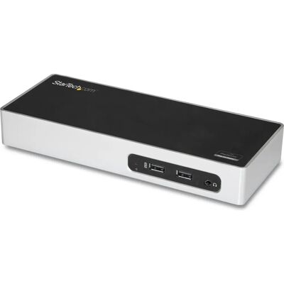 StarTech.com DK30ADD Dual-Monitor-Ladestation - Schwarz, Silber StarTech.com DK30ADD Dual-Monitor-Ladestation - Schwarz, Silber