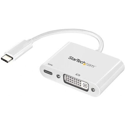 Adattatore USB-C a DVI StarTech.com - 1920x1200 - Bianco - Power Delivery USB Adattatore USB-C a DVI StarTech.com - 1920x1200 - Bianco - Power Delivery USB