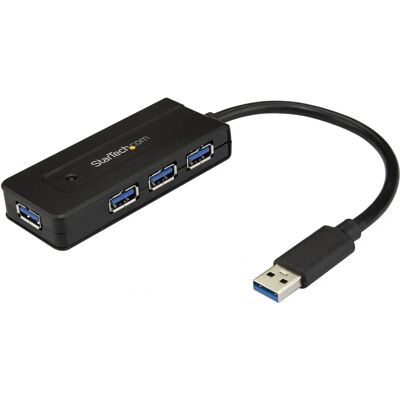 StarTech.com 4 portos USB Hub Hordozható Fekete - USB Hub StarTech.com 4 portos USB Hub Hordozható Fekete - USB Hub