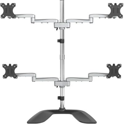 StarTech.com Vier Monitor Beugel - Verstelbare Hoogte & Hoeken - Ondersteunt 4 tot 32" - Zwart/Zilver StarTech.com Vier Monitor Beugel - Verstelbare Hoogte & Hoeken - Ondersteunt 4 tot 32" - Zwart/Zilver