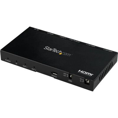 StarTech.com HDMI Splitter med 2 Portar - 4K 60Hz UHD HDMI 2.0 Ljud och Video Splitter med Skalare & Ljuduttag - Dubbla HDMI StarTech.com HDMI Splitter med 2 Portar - 4K 60Hz UHD HDMI 2.0 Ljud och Video Splitter med Skalare & Ljuduttag - Dubbla HDMI