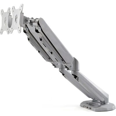 Support double pour moniteurs StarTech.com - Argent, VESA 75x75/100x100, Jusqu'à 32" - Publicité Support double pour moniteurs StarTech.com - Argent, VESA 75x75/100x100, Jusqu'à 32" - Publicité