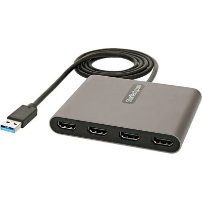 StarTech.com USB 3.0:sta 4 HDMI - Sovitin - Ulkoinen Video- ja Näytönohjain - 1080p 60Hz - Monitori StarTech.com USB 3.0:sta 4 HDMI - Sovitin - Ulkoinen Video- ja Näytönohjain - 1080p 60Hz - Monitori