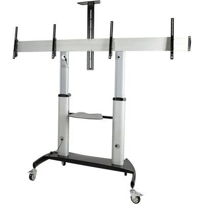StarTech.com Dual TV Cart - 37-60in Display - Black, Silver StarTech.com Dual TV Cart - 37-60in Display - Black, Silver