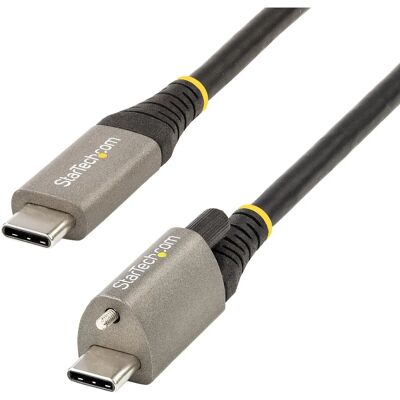 StarTech.com USB-C Vergrendelbare 3ft 10Gbps 100W Kabel - Zwart, Grijs StarTech.com USB-C Vergrendelbare 3ft 10Gbps 100W Kabel - Zwart, Grijs