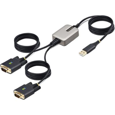StarTech.com 2-Port USB-zu-Seriell Adapter - RS-232, Schwarz StarTech.com 2-Port USB-zu-Seriell Adapter - RS-232, Schwarz