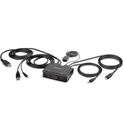 StarTech.com C2-H46-UAC-CBL-KVM Switch KVM HDMI 4K - Preto StarTech.com C2-H46-UAC-CBL-KVM Switch KVM HDMI 4K - Preto