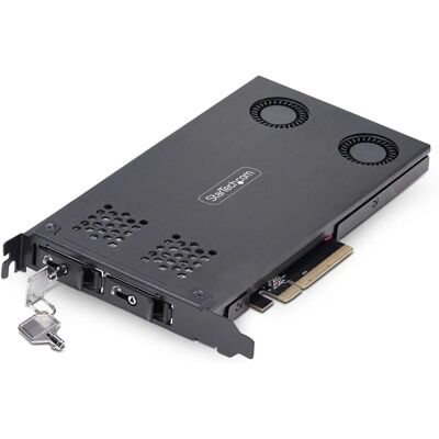 StarTech.com Dubbele M.2 NVMe SSD draagbare rack - Zwart StarTech.com Dubbele M.2 NVMe SSD draagbare rack - Zwart