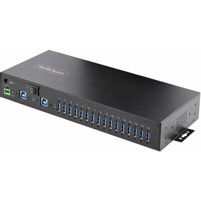 StarTech.com 16-poortige Industriële USB-hub - Zwart - 5 Gbps StarTech.com 16-poortige Industriële USB-hub - Zwart - 5 Gbps
