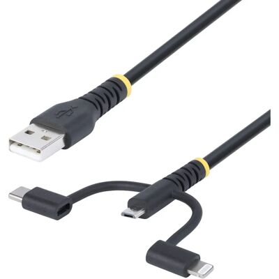 StarTech.com RLTCUB1MBK USB-kábel - 1m, Fekete, Több eszköz töltése StarTech.com RLTCUB1MBK USB-kábel - 1m, Fekete, Több eszköz töltése