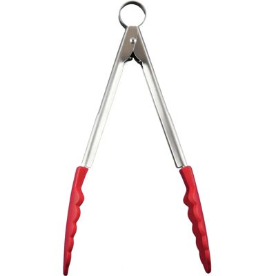 Cuisipro Stainless Steel Red Locking Tongs - Kitchen Tongs Cuisipro Stainless Steel Red Locking Tongs - Kitchen Tongs