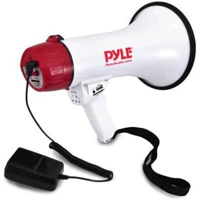 Pyle PMP42BT Megaphone Bluetooth - Intérieur/extérieur 40W - Rouge, Blanc Pyle PMP42BT Megaphone Bluetooth - Intérieur/extérieur 40W - Rouge, Blanc