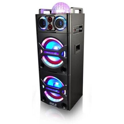 Draagbaar PA-systeem van Pyle - Draadloos Microfoon, Bluetooth, Licht - 2000W Luidspreker Draagbaar PA-systeem van Pyle - Draadloos Microfoon, Bluetooth, Licht - 2000W Luidspreker