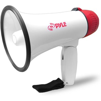 Pyle PMP20 Megaphone - Indoor/Outdoor, 20 W, Red, White Pyle PMP20 Megaphone - Indoor/Outdoor, 20 W, Red, White