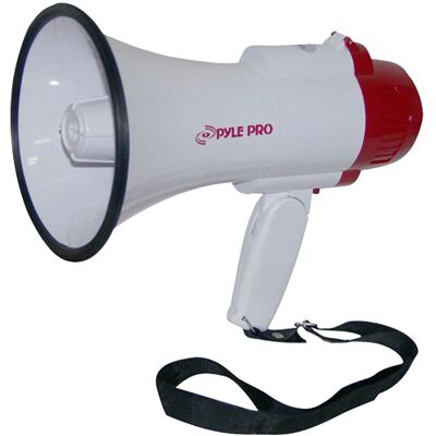 Pyle PMP35R Biały megafon - Głos & Sygnał, 30W, 800Yard Pyle PMP35R Biały megafon - Głos & Sygnał, 30W, 800Yard