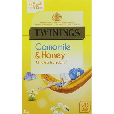 Twinings Camomile & Honey - 20 sachets - 4 paquets - Thé - Publicité Twinings Camomile & Honey - 20 sachets - 4 paquets - Thé - Publicité