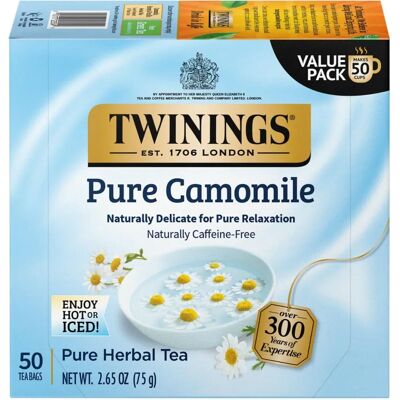 Twinings - Pure Camomile - Caffeine Free - 50 Tea Bags - Tea Twinings - Pure Camomile - Caffeine Free - 50 Tea Bags - Tea