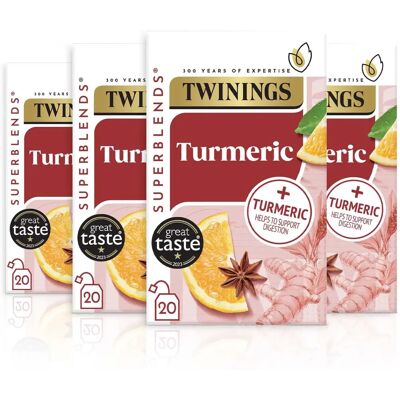 Twinings Superblends Turmeric Tea Bags - 4x20 Twinings Superblends Turmeric Tea Bags - 4x20