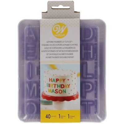 Wilton Cakesupplies Sada vykrajovačiek - Abeceda a čísla - Set de forme de tăiat - Alfabet și cifre - Alphabet-Number Cut-Outs Set 40er Wilton Cakesupplies Sada vykrajovačiek - Abeceda a čísla - Set de forme de tăiat - Alfabet și cifre - Alphabet-Number Cut-Outs Set 40er