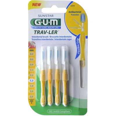 G.U.M Trav-Ler Cepillos Interdentales - 1,3mm, Pack de 4 G.U.M Trav-Ler Cepillos Interdentales - 1,3mm, Pack de 4