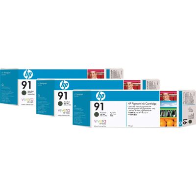 HP 91 3-pak mat sort blækpatroner - blækpatron HP 91 3-pak mat sort blækpatroner - blækpatron