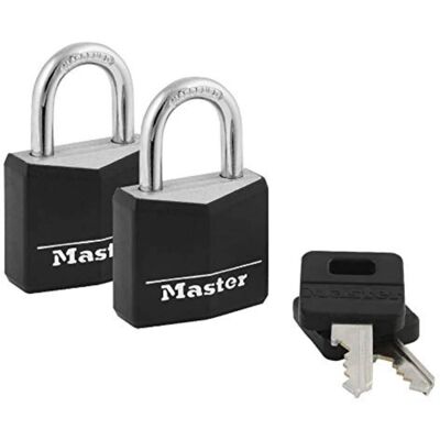 Zamek z kluczem aluminiowy Master Lock - 1,27 cala - 2 szt. Zamek z kluczem aluminiowy Master Lock - 1,27 cala - 2 szt.