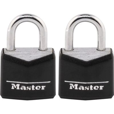 Zamek z kluczem aluminiowy Master Lock - 0,88 cala - 2 szt. Zamek z kluczem aluminiowy Master Lock - 0,88 cala - 2 szt.