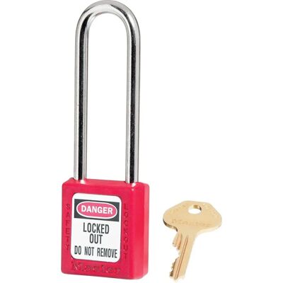 Masterlock Fechadura de plástico vermelho - 1,5 polegadas Masterlock Fechadura de plástico vermelho - 1,5 polegadas