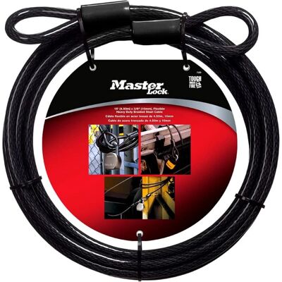 Câble en acier Master Lock 72DPF - 15 pi noir Câble en acier Master Lock 72DPF - 15 pi noir