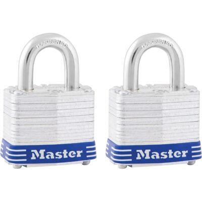 Serrure à clé en acier Master Lock, 1,38 po, 2 pièces - Publicité Serrure à clé en acier Master Lock, 1,38 po, 2 pièces - Publicité
