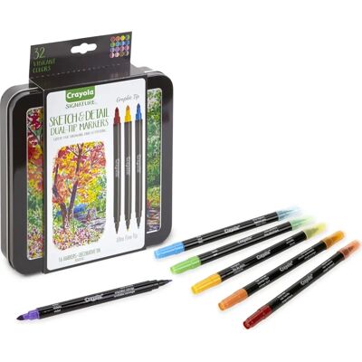 Crayola - Marcadores de ponta dupla com estojo decorativo Crayola - Marcadores de ponta dupla com estojo decorativo