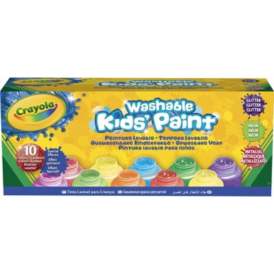 Set de Pintura a Base de Agua Crayola 54-2395 - Neón, Brillo, Metálico - 10 unidades Set de Pintura a Base de Agua Crayola 54-2395 - Neón, Brillo, Metálico - 10 unidades