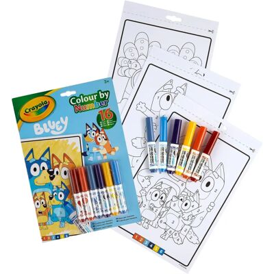 Crayola Bluey - 16 Malseiten & 6 Mini-Marker - Lernspaß ab 3 Crayola Bluey - 16 Malseiten & 6 Mini-Marker - Lernspaß ab 3