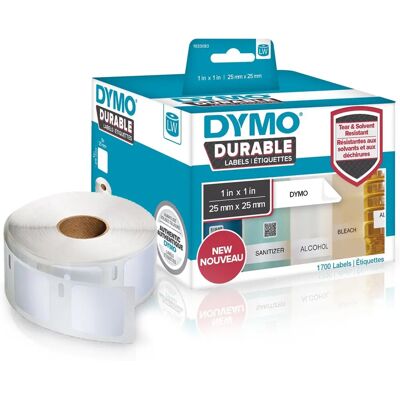 Dymo White Industrial Labels - 25x25mm - Self-adhesive - 1700 pcs Dymo White Industrial Labels - 25x25mm - Self-adhesive - 1700 pcs
