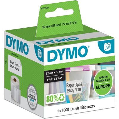 Dymo Vita Självhäftande Etiketter - 1000 st - 57x32mm - för LabelWriter Dymo Vita Självhäftande Etiketter - 1000 st - 57x32mm - för LabelWriter