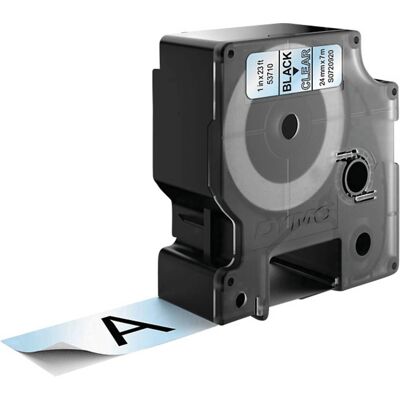 DYMO D1 Polyesterband - 24mm x 7m - Schwarz auf Transparent - Etikettierband DYMO D1 Polyesterband - 24mm x 7m - Schwarz auf Transparent - Etikettierband
