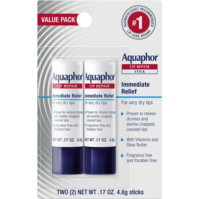Aquaphor Lip Repair Stick - Moisturizing Lip Balm for Sensitive Lips - 2 Pack Aquaphor Lip Repair Stick - Moisturizing Lip Balm for Sensitive Lips - 2 Pack