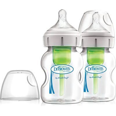 Dr. Brown's Options+ Anti-Colic Glas Babyflaska 2-pack Dr. Brown's Options+ Anti-Colic Glas Babyflaska 2-pack