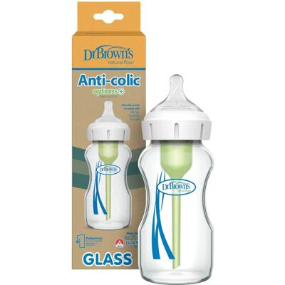 Dr Brown's Options+ 270ml Glass Baby Bottle - Baby Bottle Dr Brown's Options+ 270ml Glass Baby Bottle - Baby Bottle