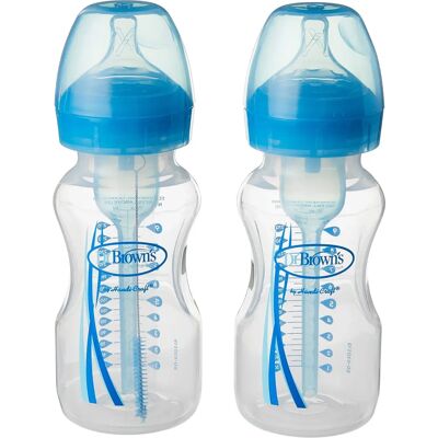 Dr Brown's Breiflasche mit weitem Hals - Blau (2er Pack) Dr Brown's Breiflasche mit weitem Hals - Blau (2er Pack)