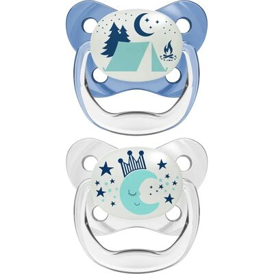 Dr. Brown's Prevent Nocturne Schnuller - Blau - 6-18M - Silikon Dr. Brown's Prevent Nocturne Schnuller - Blau - 6-18M - Silikon