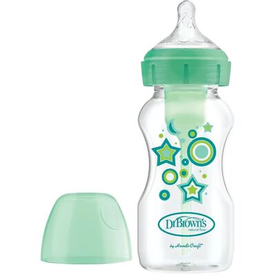 Botella Anticólicos Dr. Browns Options+ Cuello Ancho +0m 270 ml verde Botella Anticólicos Dr. Browns Options+ Cuello Ancho +0m 270 ml verde