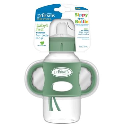 Dr Brown's - Milestones Wide-Neck Sippy Bottle - 100% Silicone Handles - Sippy Bottle Dr Brown's - Milestones Wide-Neck Sippy Bottle - 100% Silicone Handles - Sippy Bottle