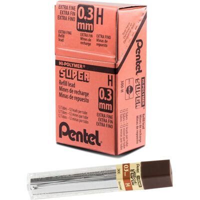 Pentel Super Hi-Polymer Lead 0.3mm Extra Fine H - Pencil Lead Pentel Super Hi-Polymer Lead 0.3mm Extra Fine H - Pencil Lead
