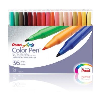 Penna feltro Pentel S360-36 - Colori assortiti - Punta fine Penna feltro Pentel S360-36 - Colori assortiti - Punta fine