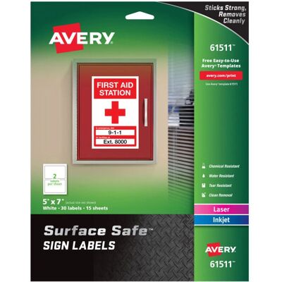 Avery 61511 Vita Avtagbara Rektangulära Etiketter - Etiketter Avery 61511 Vita Avtagbara Rektangulära Etiketter - Etiketter