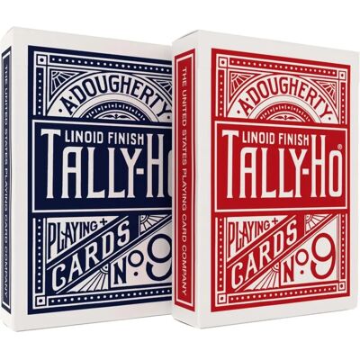 Cartes de Poker Tally-Ho - Dos Packets - Dos Faces Circulaires - Publicité Cartes de Poker Tally-Ho - Dos Packets - Dos Faces Circulaires - Publicité