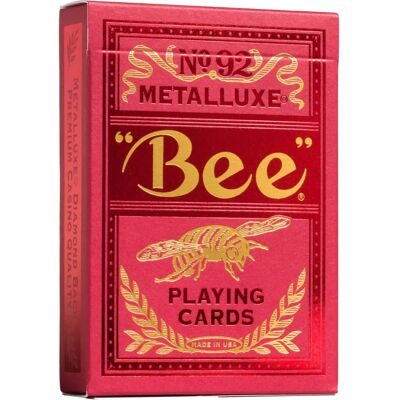 Bee Metalluxe Cartes à Jouer Rouges - Cartes - Publicité Bee Metalluxe Cartes à Jouer Rouges - Cartes - Publicité