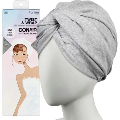 Conair Twist and Wrap Cotton Towel - Serviette en coton - Publicité Conair Twist and Wrap Cotton Towel - Serviette en coton - Publicité