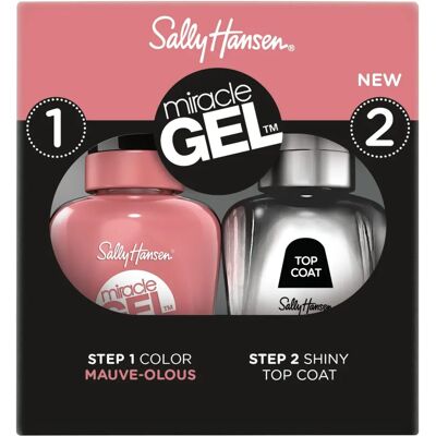 Sally Hansen Miracle Gel Duo Nail Polish & Top Coat - Mauve-Olous - Nail Polish & Top Coat Duo Sally Hansen Miracle Gel Duo Nail Polish & Top Coat - Mauve-Olous - Nail Polish & Top Coat Duo